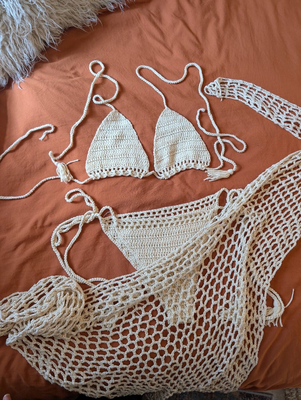 Cream Crochet Bikini Set - Picture 5 of 7